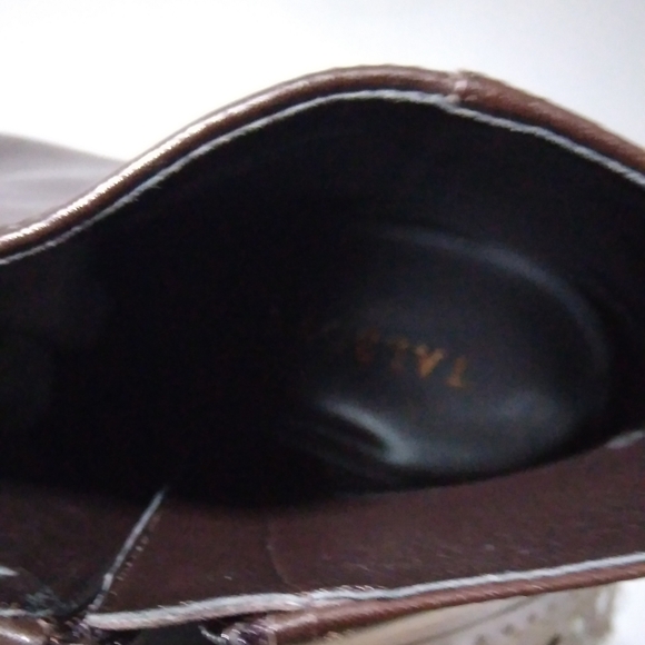 NWOT Talbots Dark Brown Leather Ankle Booties - Picture 4 of 4